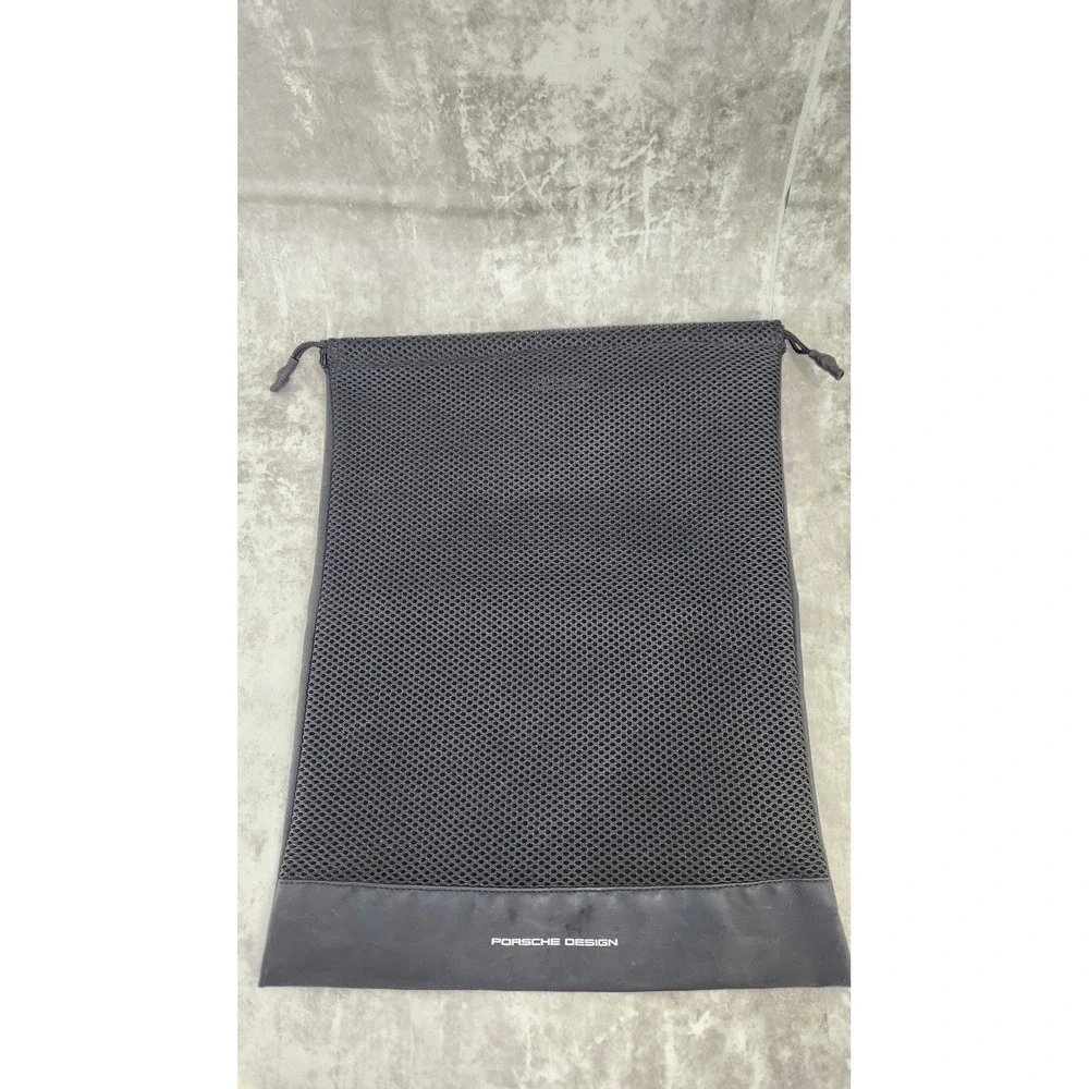 Porsche Lufthansa Airlines Drawstring Travel Bag Black Mesh Business Class